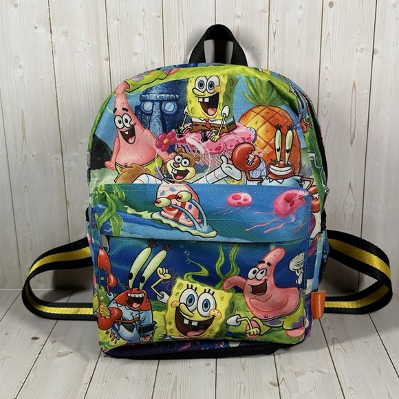 Nickelodeon Spongebob Patrick Mr. Krabs‎ All Over Print 12" Backpack Purse Bag - Picture 1 of 12